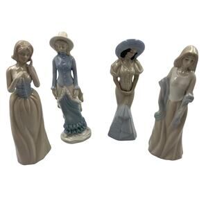 Vintage 1940's Edwardian Style Porcelain Figurine Lot 4 Pieces Greenbriar